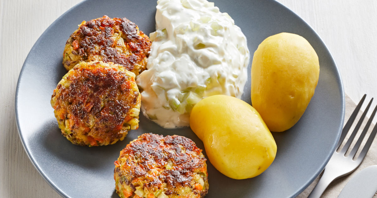 Gemüsefrikadellen mit Tzatziki und Pellkartoffeln | NRW-Nachhaltig ...