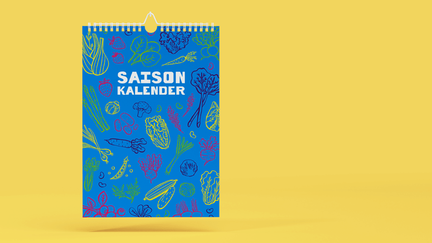 Der Kalender und Schrift "Jetzt gratis bestellen"