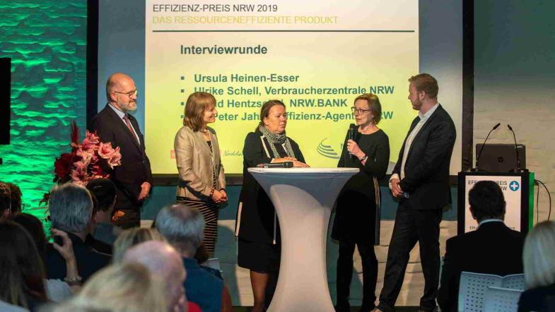 Interviewrunde mit dem Kooperationspartner Effizienz-Agentur NRW, Verbraucherzentrale NRW und NRW.BANK sowie Umweltministerin Ursula Heinen-Esser