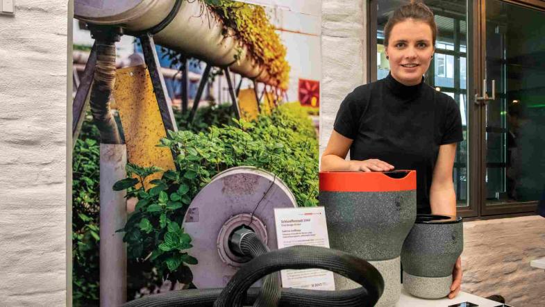 Sabrina Großkopp übertragt in ihrer Designfiktion „Schlaraffenstadt 2040“ den Kreislaufgedanken auf die Lebensmittelproduktion in der Stadt. 