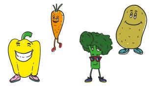 Gemüse gezeichnet